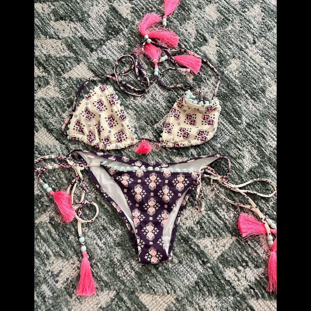 Victoria’s Secret Patterned and Tassel Bathing Suit